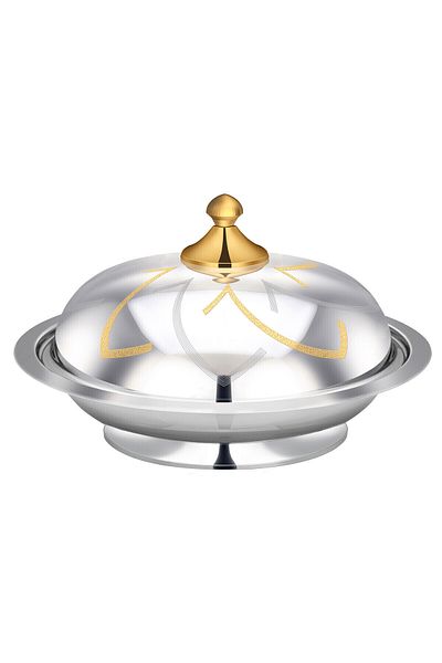 Bohara Luxurious High Quality Stainless Steel Cozi Dish With Distinctive Engravings, Capacity Of 36 Cm