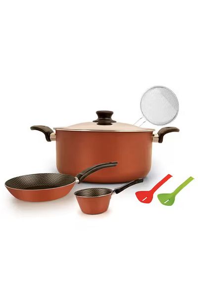 Trust Pro Aluminum Non Stick Cookware Set of 7 Pcs Brown T1037