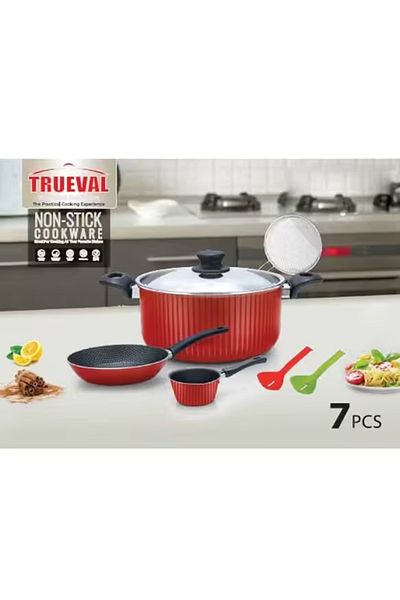 Trust Pro Aluminum Non Stick Cookware Set of 7 Pcs Red T1036