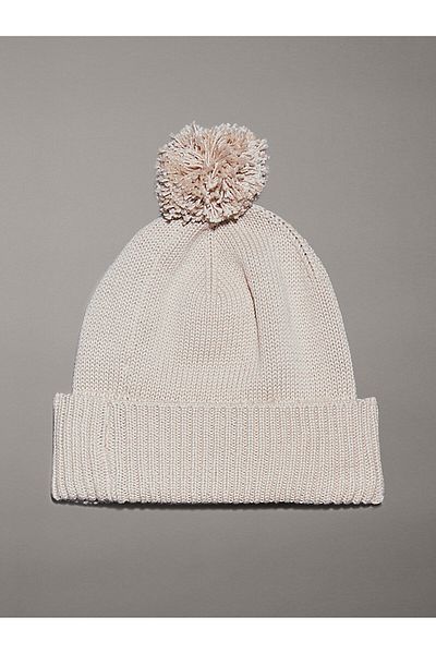 Calvin Klein Gestrickte Baskenmütze mit Logo-Stickerei und weichem Pompon – K60K 612653 PAS