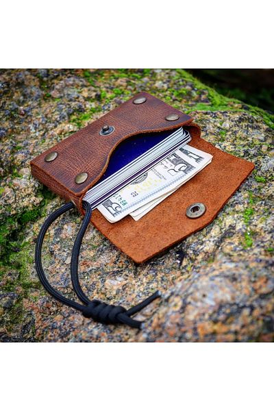 Derici Amca Mini Paracord Wallet, Genuine Calf Leather, Hand-Made