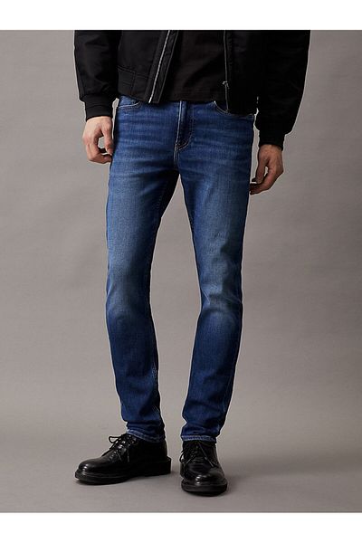 Calvin Klein Ανδρικό τζιν με λεπτή εφαρμογή ψηλόμεσο μπλε τζιν καθημερινής χρήσης J30J 323691 -1 BJ