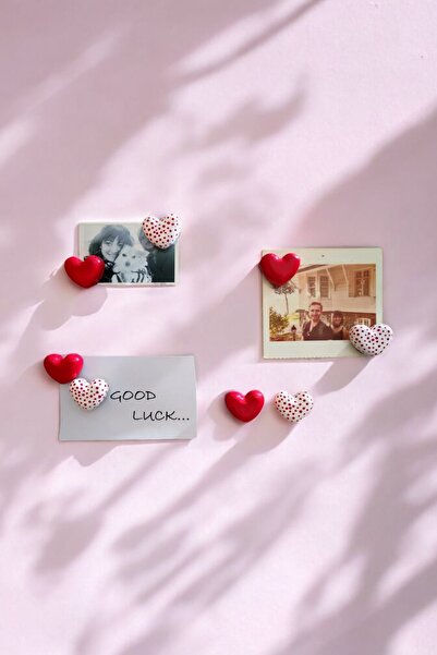 PICCOLA VITA Buzdolabı Kalp Magnet - Buzdolabı Süsü - El Yapımı Parlak Kalp M...