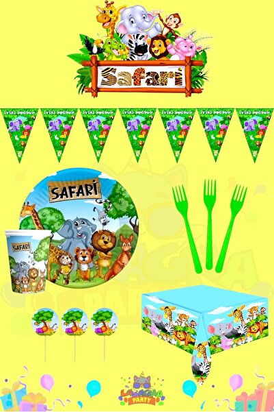 LASAGNA STORE Set mini petrecere de aniversare Safari pentru 8 persoane