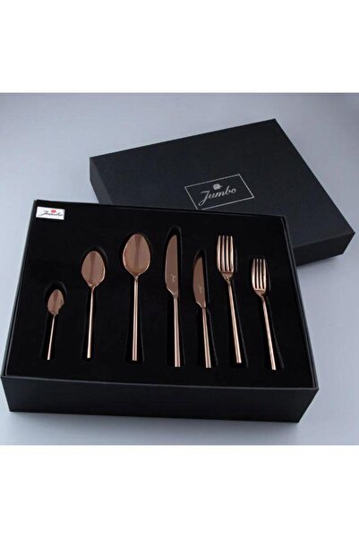 Jumbo 1001 Titanyum Bronz 12 Kişilik 84 Parça Çatal Kaşık Bıçak Takımı 500.01.01.6701