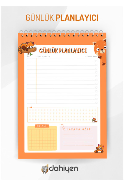 Dahiyen A5 Size Red Panda Daily Planner