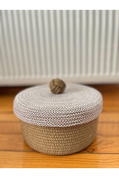 Bohemahomedecor Декоративна кошница с два капака, органайзер, дизайн на кошница