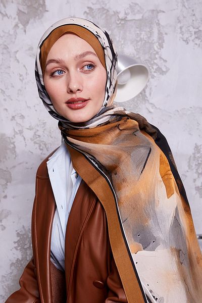 Levidor Royal Shawl με μοτίβο καφέ γάλακτος