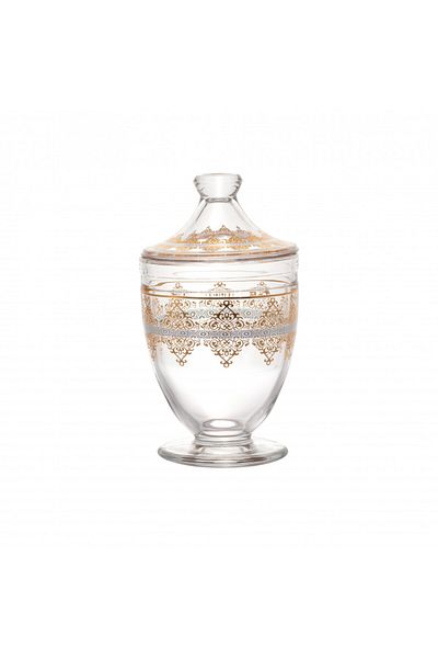 Dania glass bonbonniere with gold design