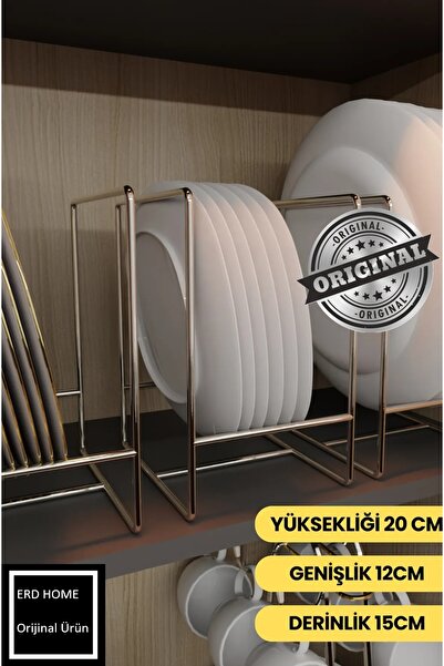 ERD & EMA HOME Srebrni metalni organizator za tanjire - Ergonomski organizato...