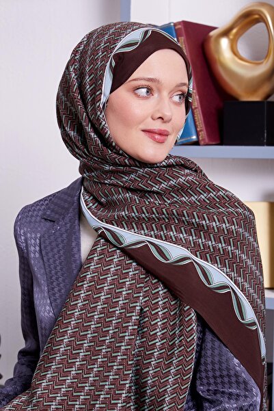 Levidor Acı Kahve Labirent Desen Royal Şal