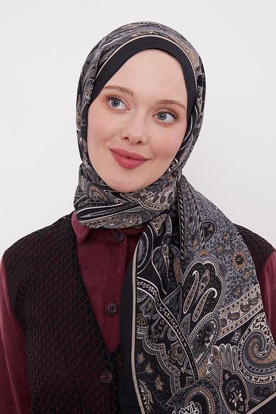 Levidor Μαύρο έθνικ μοτίβο Royal Shawl