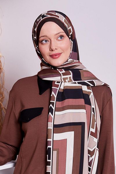 Levidor Royal Shawl με γεωμετρικό σχέδιο Dusty Rose