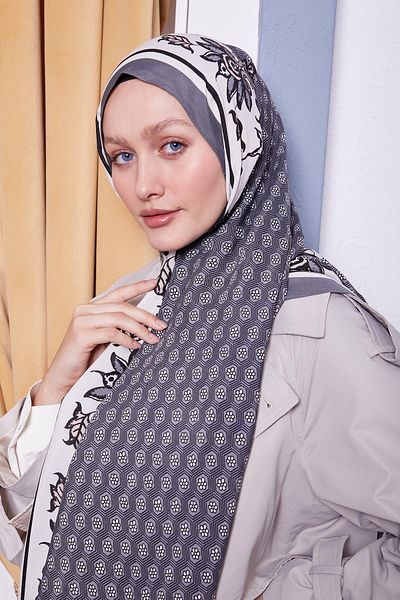 Levidor شال ملكي بنمط ديزي رمادي