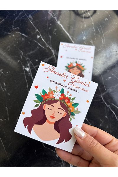 Hayal.kirtasiyesi Mother's Day Earrings/Bracelet Card 20 Pcs 10X8 cm Double Direction Gift Card Jewelry Card