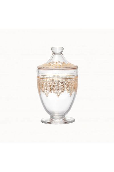 Dania glass bonbonniere with gold design