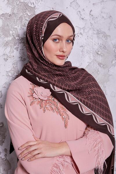 Levidor Royal Shawl με μοτίβο Dusty Rose Maze