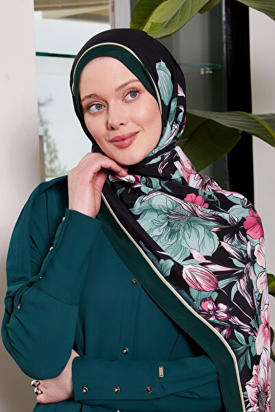 Levidor Emerald Edge Flower Pattern Royal Shawl