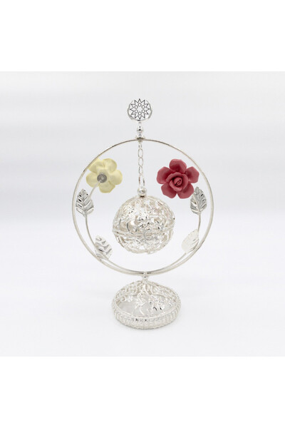 Dania مبخرة معدنية فضية بتصميم عصري 34×17×13 سم