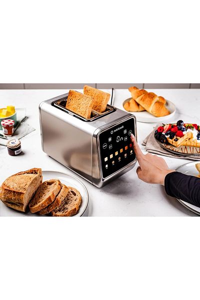 Nutricook Toasti Digital Toaster - 2-Slice with Intuitive Touch-screen Display, 6 Shade Settings, Silver, 850W
