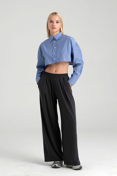 SHEISMONO Soft Touch Pleated Trousers Smoked