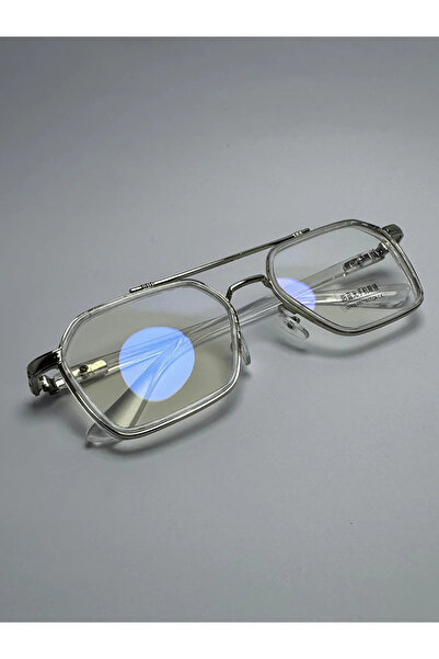 BluePepper Vitrum Transparent Cornered Unisex Blue Light Protection Glasses with Clear Glass Optical Compatible Lenses Interchangeable