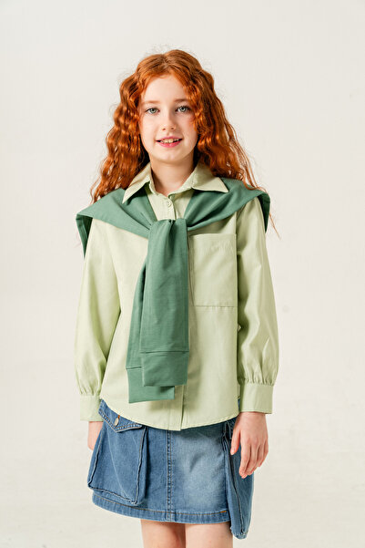 GİYİCEM TEKSTİL Дівчача сорочка з плісированою спинкою та деталями 3160