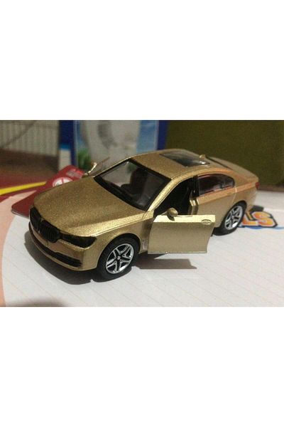 Sunman Toy Metal Model Car Flip up Door 1/36 Pull Drop Gold Bmw