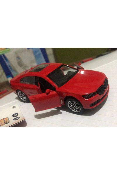 Sunman Toy Metal Model Car Flip up Door 1/36 Pull Drop Red Bmw