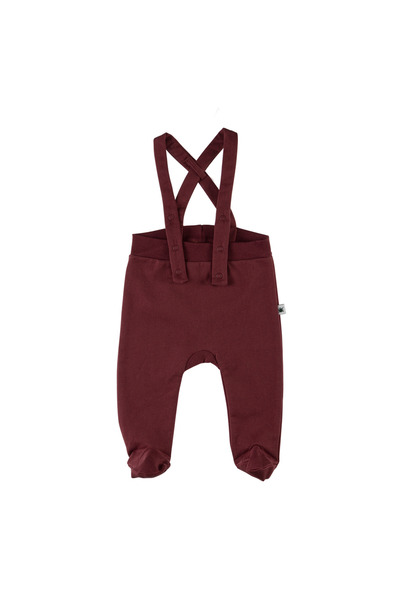 Little Yucca "Seed" Organik Pamuk Patikli Bebek Salopet - Bordo