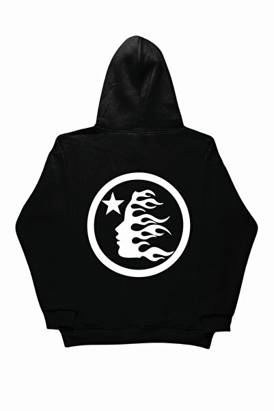 By Caspita Fashion Lenithra Hellstar Yuvarlak Sırt Baskılı Unisex Oversize Si...