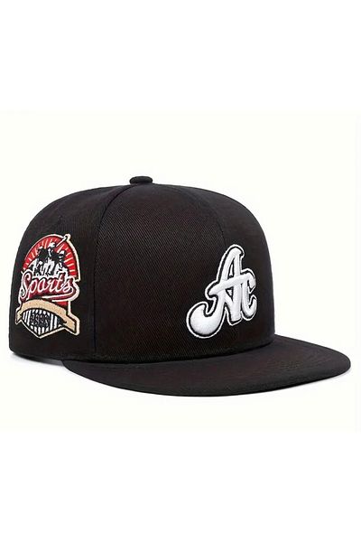 HatClub Exclusive Мъжка памучна хип-хоп шапка с бродирани черни букви и регулируем гръб