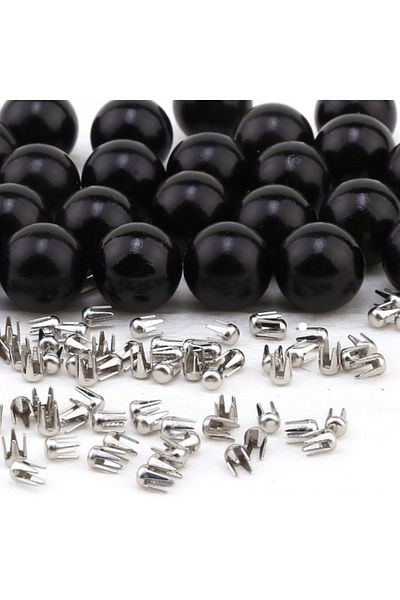 PASAMİA 8 mm Black Color Non-Perforated Pearl 30 g (80-85 Pcs)