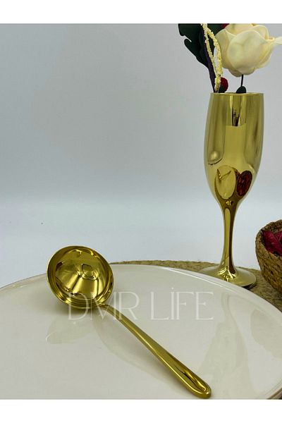 DMR LİFE مغرفة تقديم صلصة الذهب من DMR life قطعة واحدة (خدمة أدوات مائدة Boydur الصغيرة)