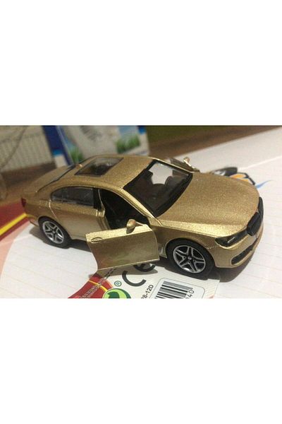 Sunman Toy Metal Model Car Flip up Door 1/36 Pull Drop Gold Bmw