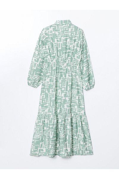 LC Waikiki Shirt Collar Patterned Women's Dress