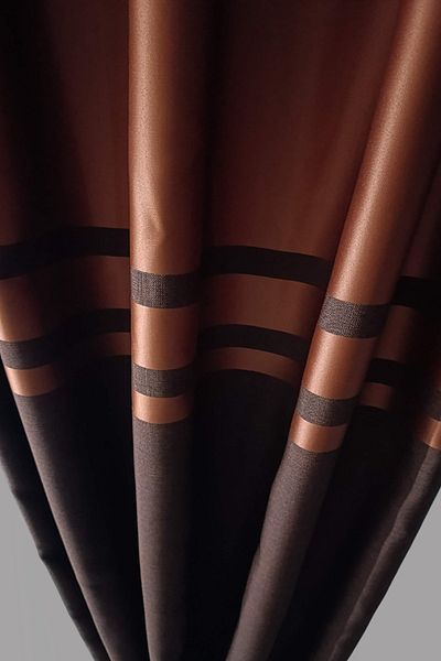 Madame Dower Double Sided Tile Linen Background Curtain & Blackout - 1X3 Close Pleated + Binding Girdle Gift