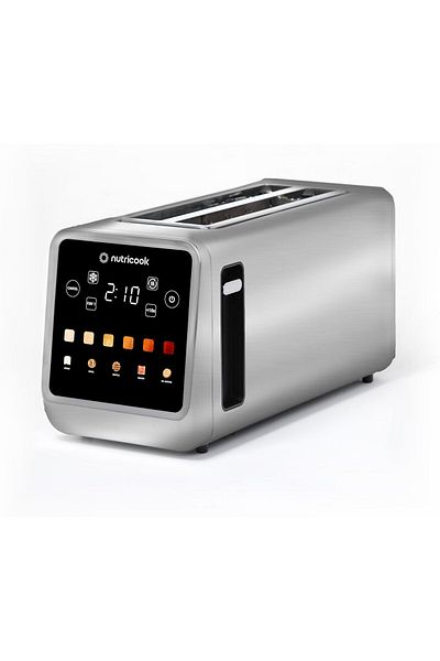 Nutricook Toasti Digital Toaster -4-Slice with Intuitive Touch-screen Display, 6 Shade Settings, Silver, 1450W