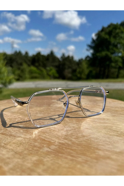 BluePepper Vitrum Transparent Cornered Unisex Blue Light Protection Glasses with Clear Glass Optical Compatible Lenses Interchangeable