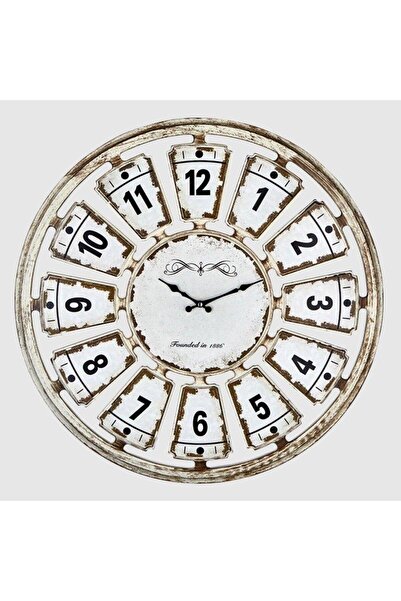 Galaxy 732-12 Premium Serisi Eskitme Görselli 70 cm Duvar Saati Sütlü Kahve