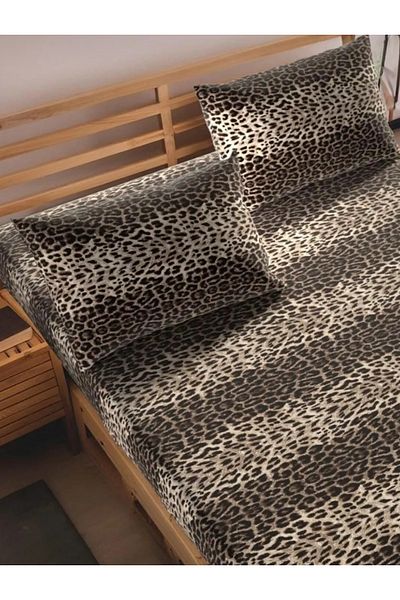 sedali home Leopard Double Fitted Sheet Set 180X200