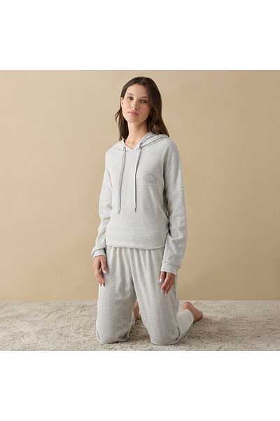 FAV Waffle Textured Long Sleeves Hoodie with Elasticated Joggers Set