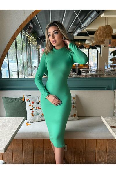 Kokosh moda Γυναικείο μισό ζιβάγκο σουέντ ύφασμα Ευκαιρία προϊόν Φόρεμα μεσαίου μήκους