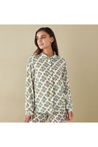 FAV All-Over Floral Print Shirt and Pyjama Set