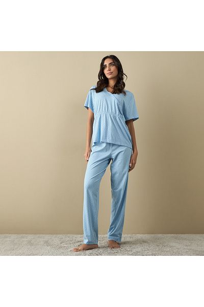 FAV All-Over Polka Dot Print Maternity Top and Pyjama Set