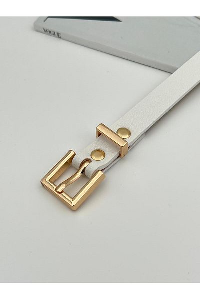 Descoin Square Gold Buckle,Thin Women's Belt,Coat Belt,Pants Belt,Shirt Belt