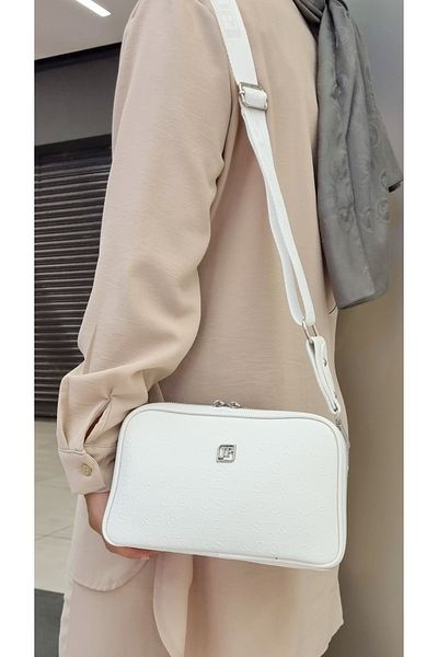 Just Polo Women's White Adjustable Long Strap Shoulder Bag