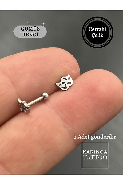 Karınca Piercing Theater Mask - Forward Helix Flat Conch Piercing for Ear and Lip