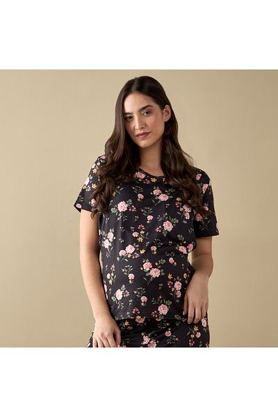 FAV All-Over Floral Print Nursing T-shirt and Pyjama Set