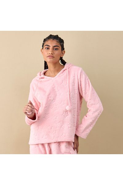 FAV Textured Hooded Top and Pyjama Set